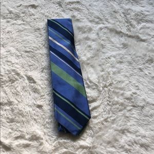 Blue and green tie